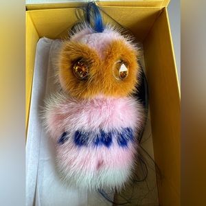 FENDI Piro Chan Fendirumi Mink & Swarovski Crystal Bag Charm Authentic NEW